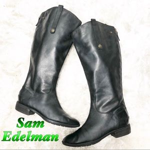 San Edelman Penny Black Leather Riding Boot